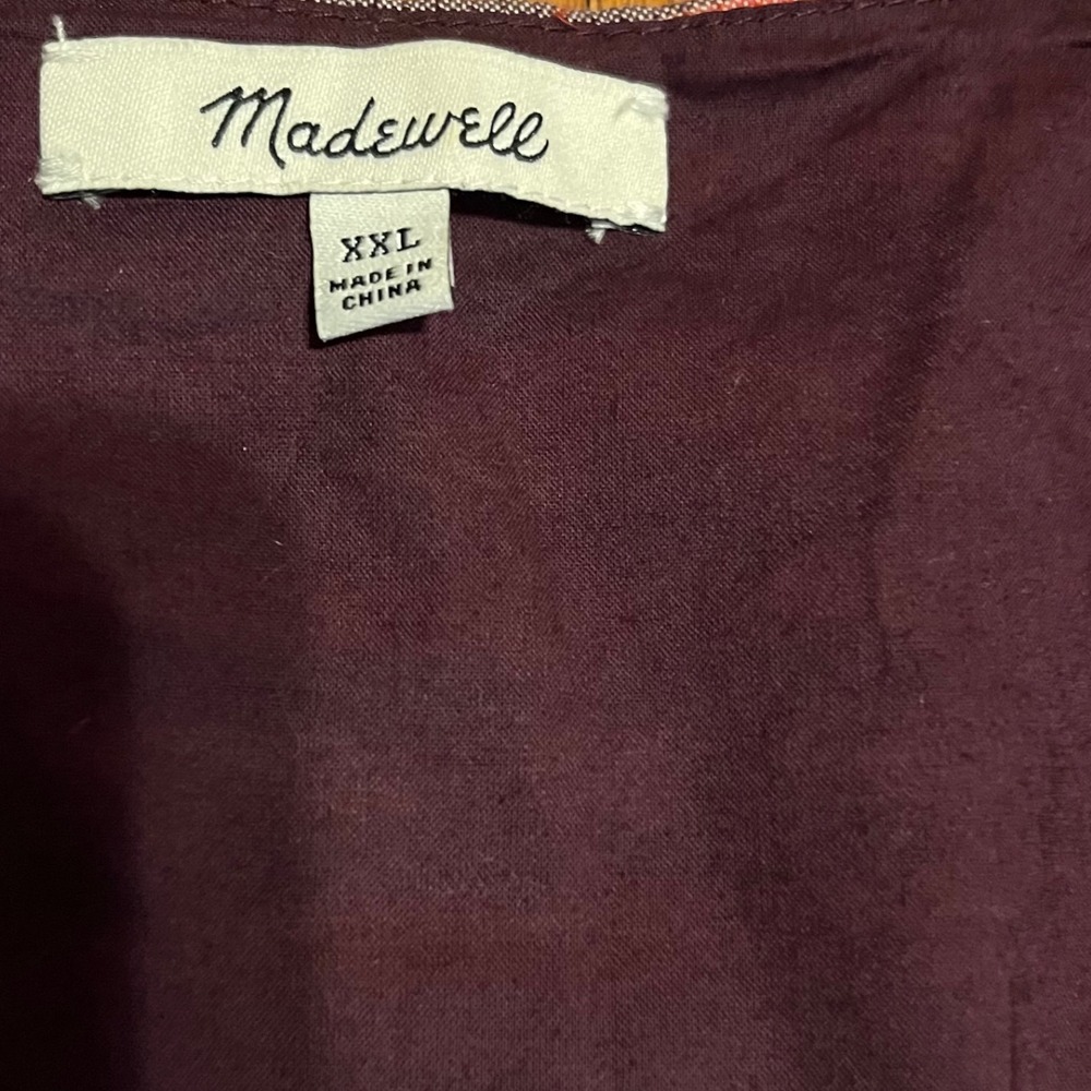 Madewell XXL Scoopneck Tank Dress in Rainbow Stripe Button-Front Babydoll Cotton - Picture 7 of 7